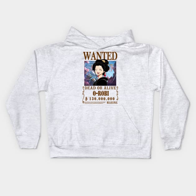 O-Robi Nico Robin Wanted Kids Hoodie by Teedream